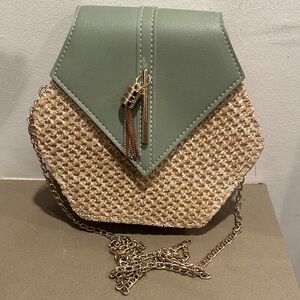 Stylish Green and Tan Women Bag